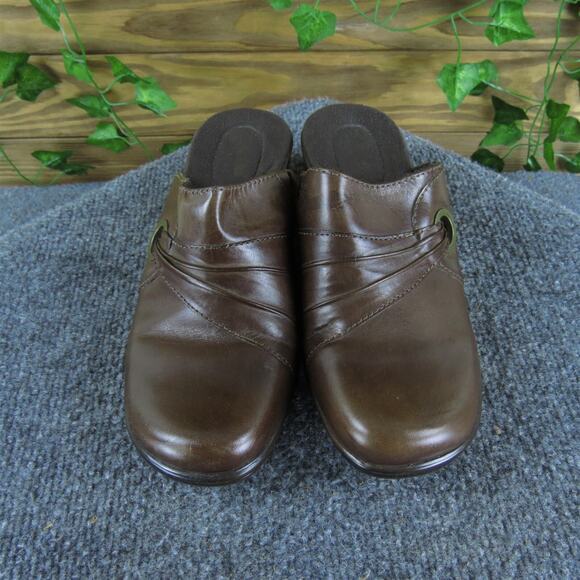 Clarks Women's Bendables Mule Brown Leather Sz 7.5 Medium Gently Used 2025 - Picture 2 of 7